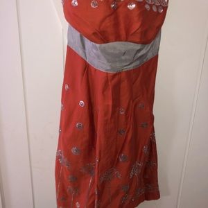 Size 8 strapless orange dress